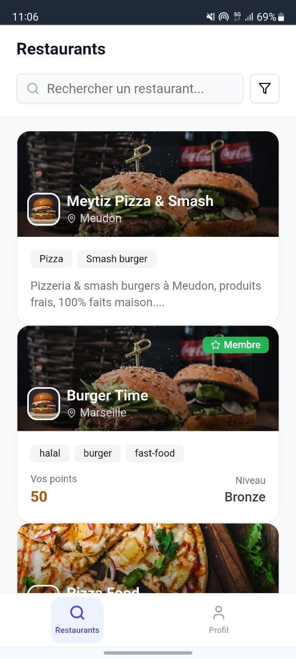 Restaurants — application RegalClic, Recherche et découverte des enseignes